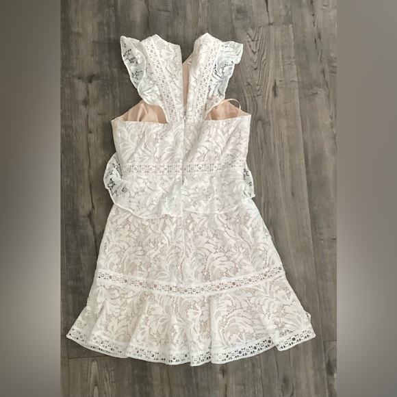 White Lace Mini Dress - Picture 3 of 4